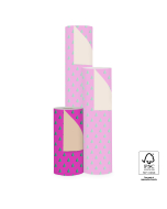 P35.208.030 X-mas Inpakpapier - Tree Green Foil Deep Pink - Nude