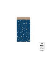 P43.198.007 Cadeauzakjes - Galaxy Foil Gold Blue - Taupe - 7 x 13 cm