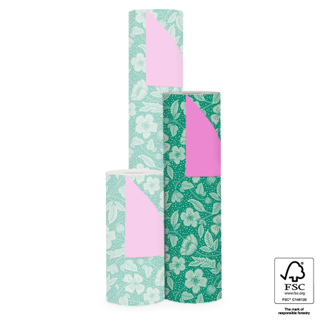 P15.270.050 Inpakpapier - Poppy Green - Pink