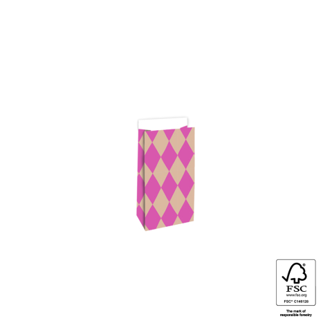 P44.068.007 Blokbodemzakken - Harlequin Pink/Nude - 7 x 4 x 13 cm