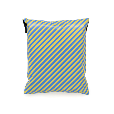 P49.008.040 Verzendzakken Recycled M - Stripe Blue/Yellow - 33 x 40 cm