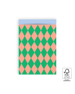 P43.264.017 Bags - Harlequin Green/Salmon-Light Blue