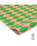 P45.210.070 Tissue Paper - Harlequin - Green/Salmon